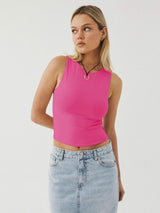 Round Neck Cropped Tank - Trendsi - Flyclothing LLC