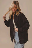 BiBi Button Up Washed Jacket with Pockets - Trendsi - Flyclothing LLC