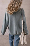 Slit Round Neck Long Sleeve Sweatshirt - Trendsi - Flyclothing LLC