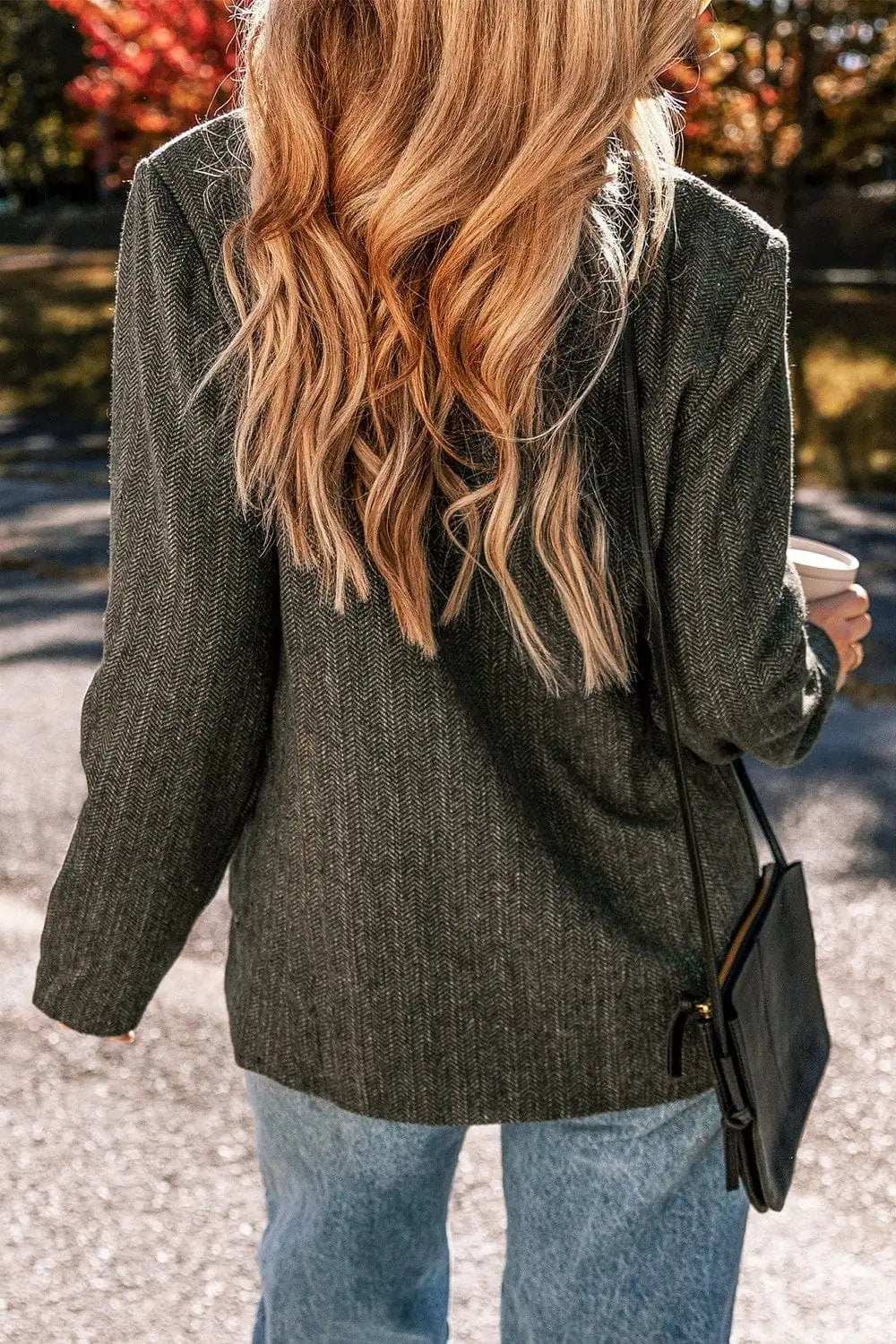 Pocketed Buttoned Long Sleeve Blazer - Trendsi - Flyclothing LLC
