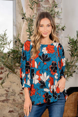 Sew In Love Full Size Printed Boat Neck Blouse - Trendsi - Flyclothing LLC
