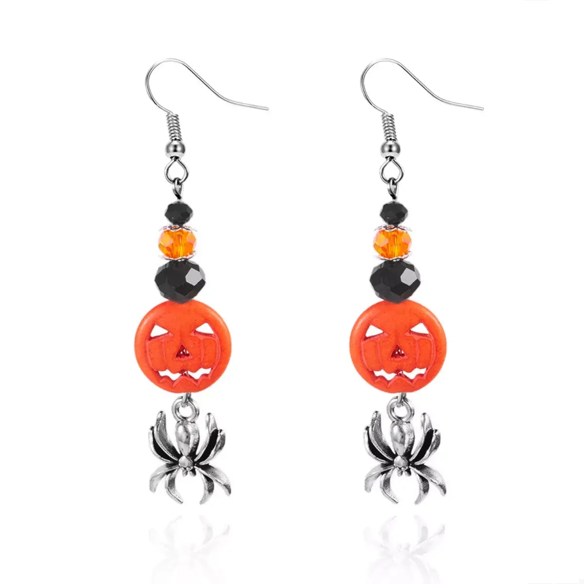 Halloween Spider Pumpkin Drop Earrings - Trendsi - Flyclothing LLC