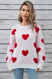 Angel Wings Heart Round Neck Long Sleeve Sweater - Trendsi
