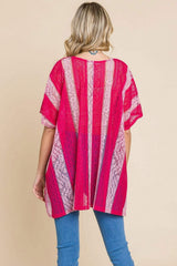 Cotton Bleu by Nu Label V Neck Drop Shoulder Oversize Top - Trendsi - Flyclothing LLC