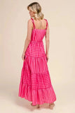 SO ME Stripe Tiered Maxi Dress with Colorful Chain Strap - Trendsi
