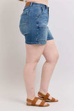 Judy Blue Full Size High Rise Denim Shorts Plus Size - Trendsi - Flyclothing LLC