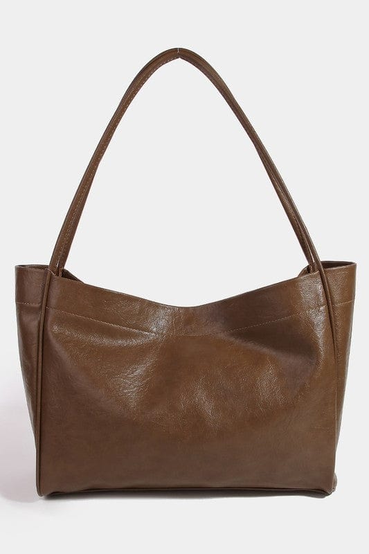 Fame Faux Leather Tote Bag - Trendsi