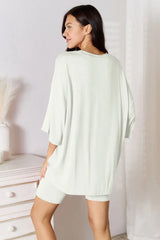 Basic Bae Full Size Soft Rayon Three-Quarter Sleeve Top and Shorts Set - ShopBasicbae - Flyclothing LLC