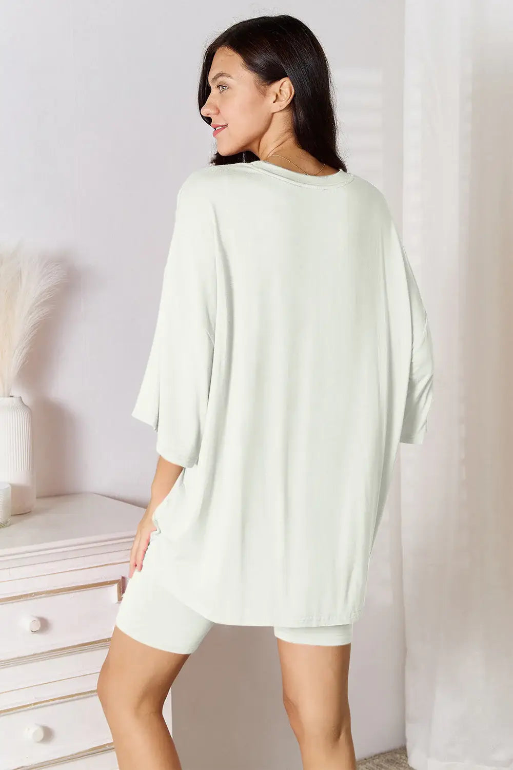 Basic Bae Full Size Soft Rayon Three-Quarter Sleeve Top and Shorts Set - ShopBasicbae - Flyclothing LLC