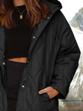 Slit Snap Down Long Sleeve Hooded Jacket - Trendsi - Flyclothing LLC
