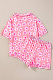 Pocketed Flower Half Sleeve Top and Shorts Lounge Set - Trendsi - Flyclothing LLC