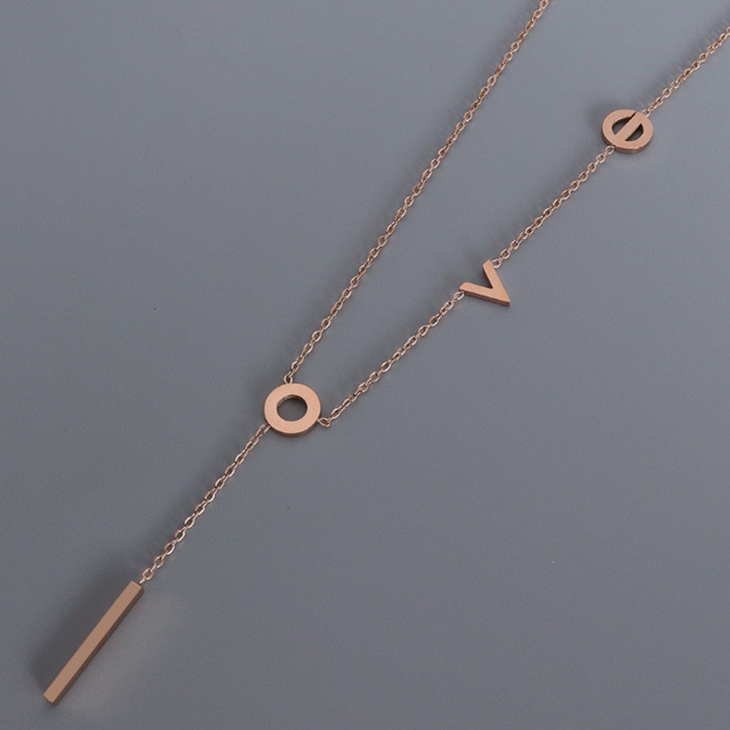 Titanium Steel Letter Necklace - Trendsi