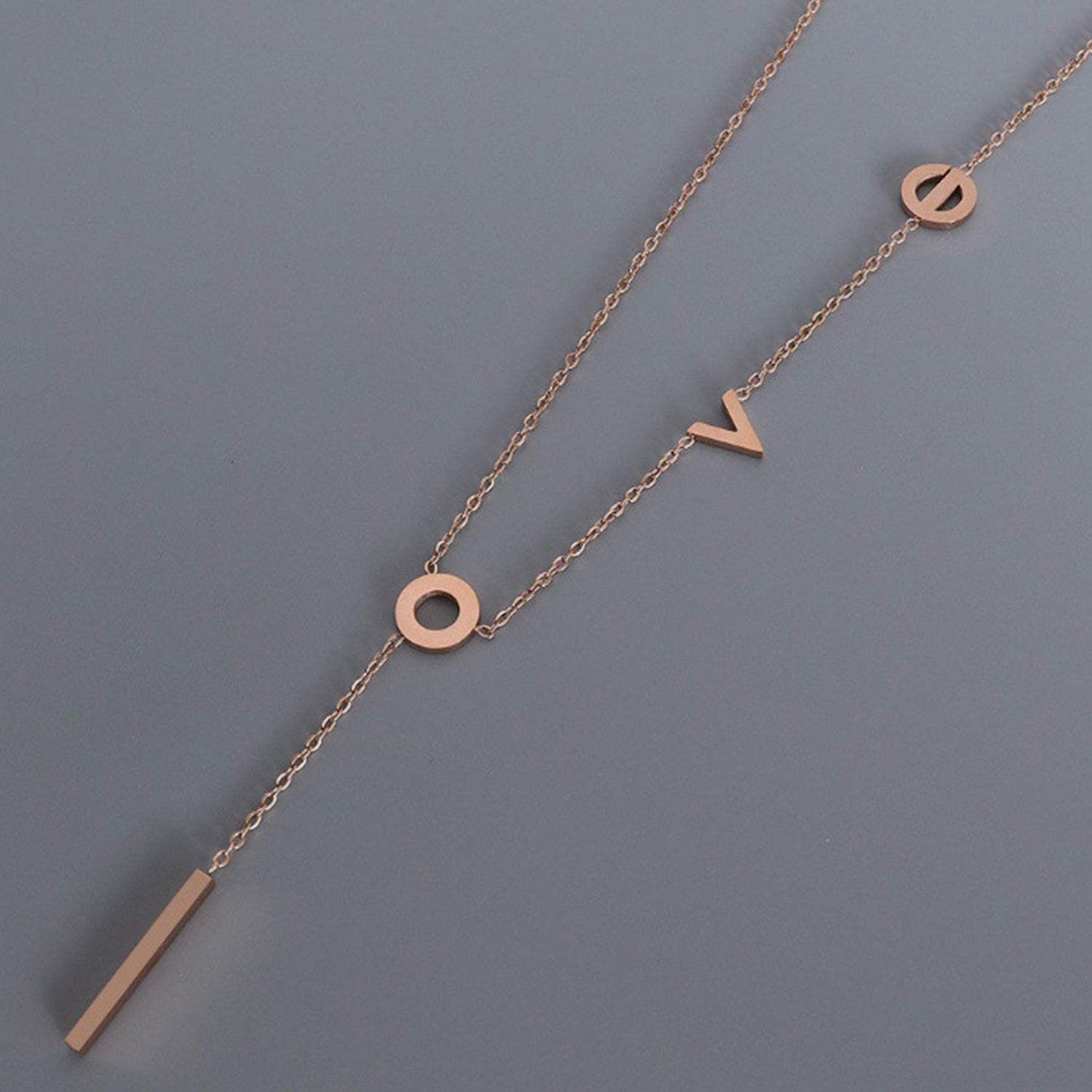 Titanium Steel Letter Necklace - Trendsi - Flyclothing LLC