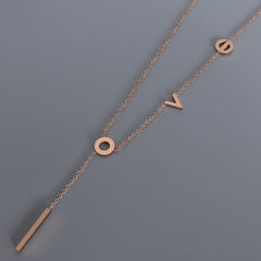 Titanium Steel Letter Necklace - Trendsi