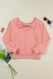 Bow Round Neck Long Sleeve Sweatshirt - Trendsi - Flyclothing LLC