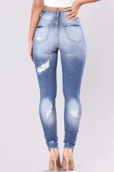 Full Size Distressed Skinny Jeans Plus Size - Trendsi - Flyclothing LLC
