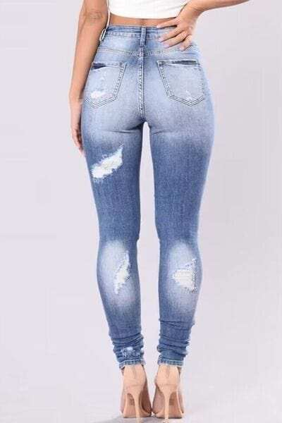 Full Size Distressed Skinny Jeans Plus Size - Trendsi - Flyclothing LLC