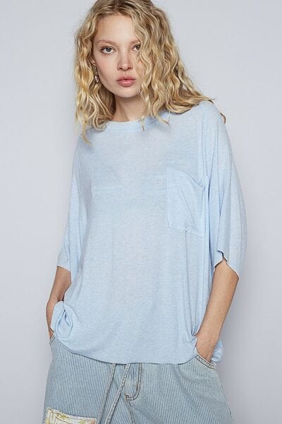 POL Round Neck Half Sleeve T-Shirt - Trendsi