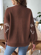 V-Neck Dropped Shoulder Cardigan - Trendsi - Flyclothing LLC