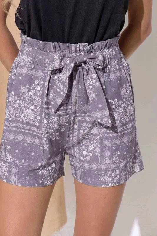 And The Why Boho Print Linen Casual Shorts - Trendsi - Flyclothing LLC