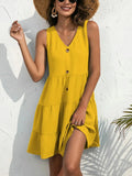 V-Neck Sleeveless Mini Tank Dress - Trendsi