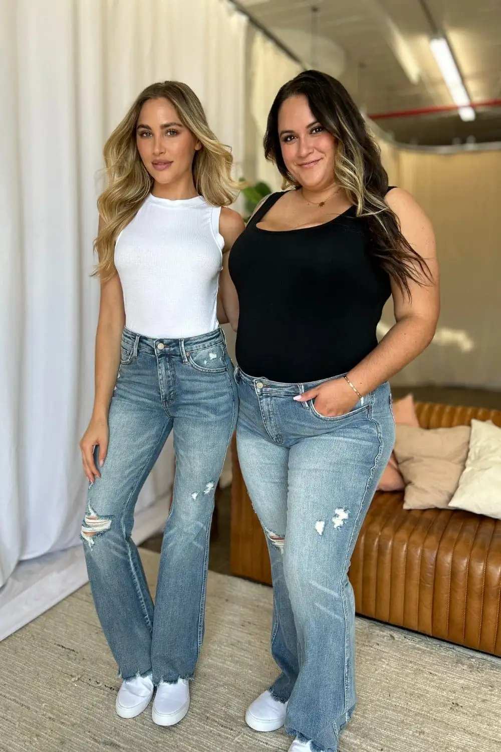 Judy Blue Full Size Medium Rise Tummy Control Destroy Flare - Trendsi - Flyclothing LLC