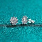925 Sterling Silver Moissanite Zircon Stud Earrings - Trendsi - Flyclothing LLC