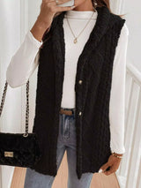 Cozy Sherpa Fleece Hooded Vest Coat - Trendsi - Flyclothing LLC