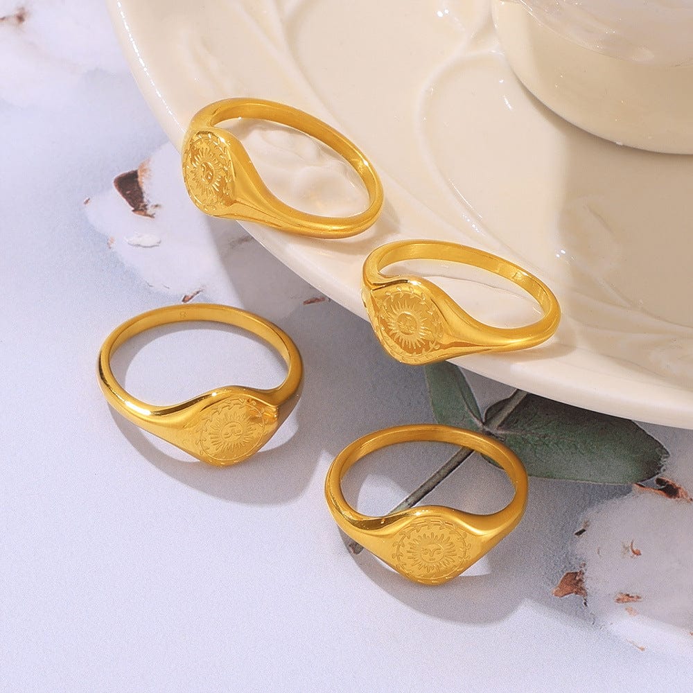 18K Gold-Plated Sun Ring - Trendsi