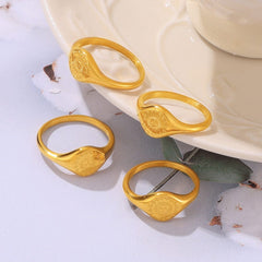 18K Gold-Plated Sun Ring - Trendsi