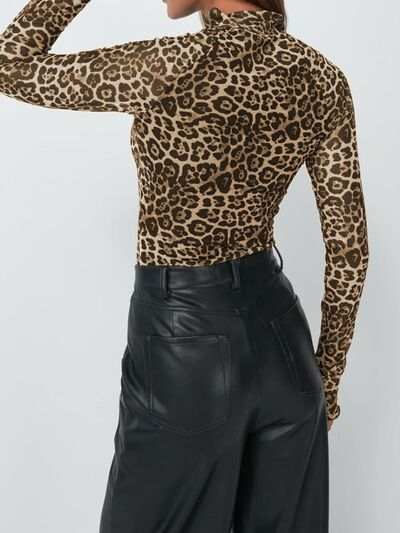 Lovelet Mock Neck Long Sleeve Top - Trendsi - Flyclothing LLC