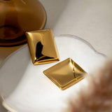 Stainless Steel Rectangular Stud Earrings - Trendsi - Flyclothing LLC