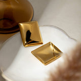 Stainless Steel Rectangular Stud Earrings - Trendsi