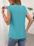 Lace Detail Round Neck Cap Sleeve Top - Trendsi - Flyclothing LLC