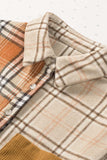 Plaid Button Up Long Sleeve Shacket - Trendsi - Flyclothing LLC