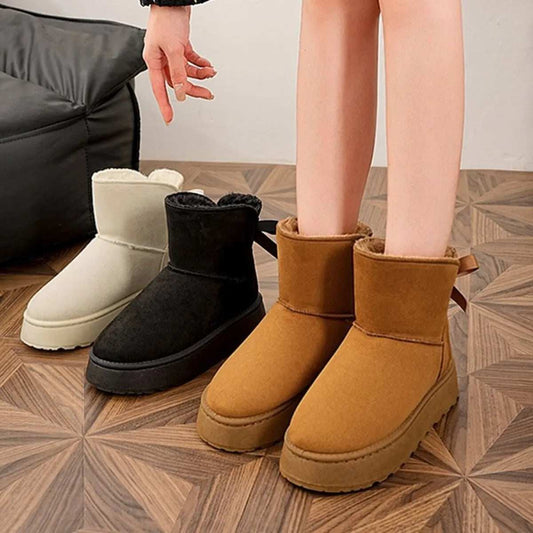 Round Toe Platform Boots - Trendsi - Flyclothing LLC