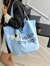 Letter Canvas Tote Bag - Trendsi - Flyclothing LLC