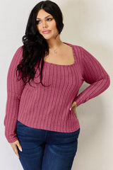 Basic Bae Full Size Ribbed Long Sleeve T-Shirt - ShopBasicbae - Flyclothing LLC