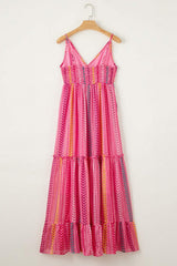 Printed Surplice Maxi Cami Dress - Trendsi - Flyclothing LLC