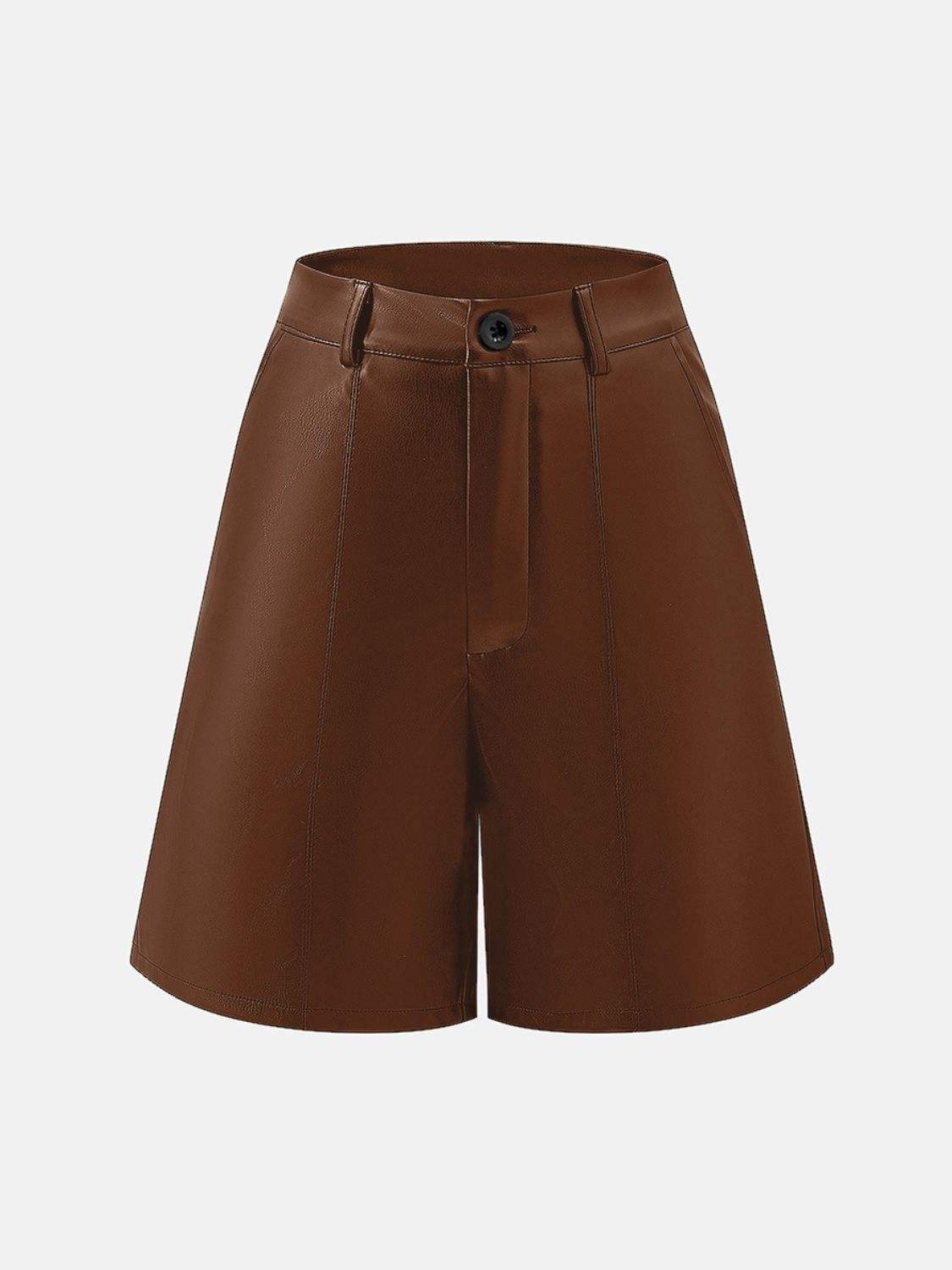 PU Leather High Rise Shorts - Trendsi - Flyclothing LLC