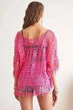 ADORA Fringe Hem Crochet Top - Trendsi