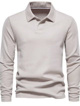 Men's Collared Neck Long Sleeve Polo - Trendsi - Flyclothing LLC