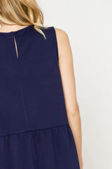 Umgee Round Neck Sleeveless Tank Dress with Pockets - Trendsi - Flyclothing LLC