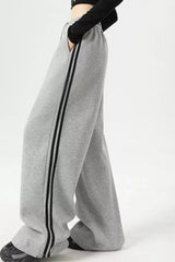 Wide Leg Side Striped Pants - Trendsi - Flyclothing LLC