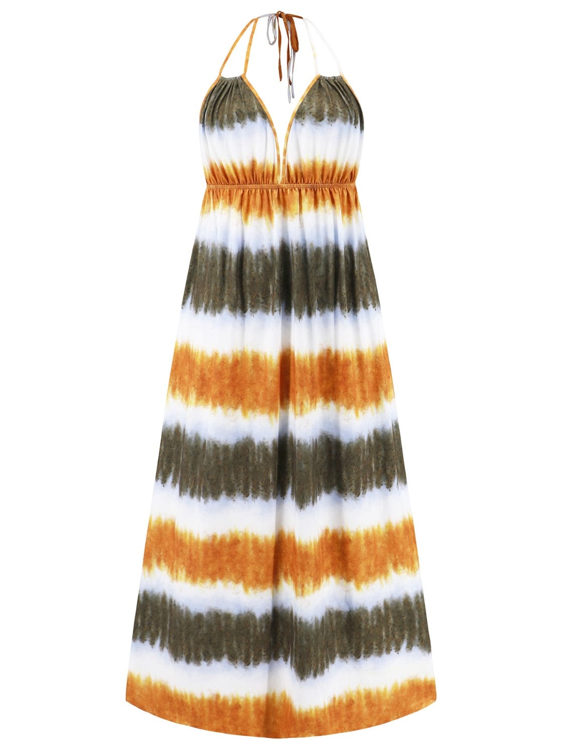 Tie-Dye Halter Neck Sleeveless Dress Trendsi