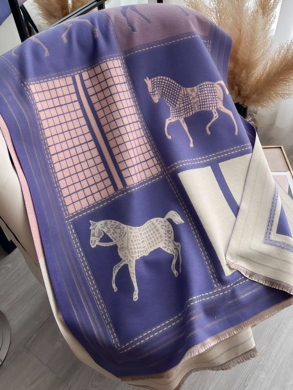 Equestrian Print Warm Scarf - Trendsi - Flyclothing LLC