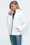 How Dare U Pocketed Zip Up Puffer Jacket with Removable Hood - Trendsi - Flyclothing LLC
