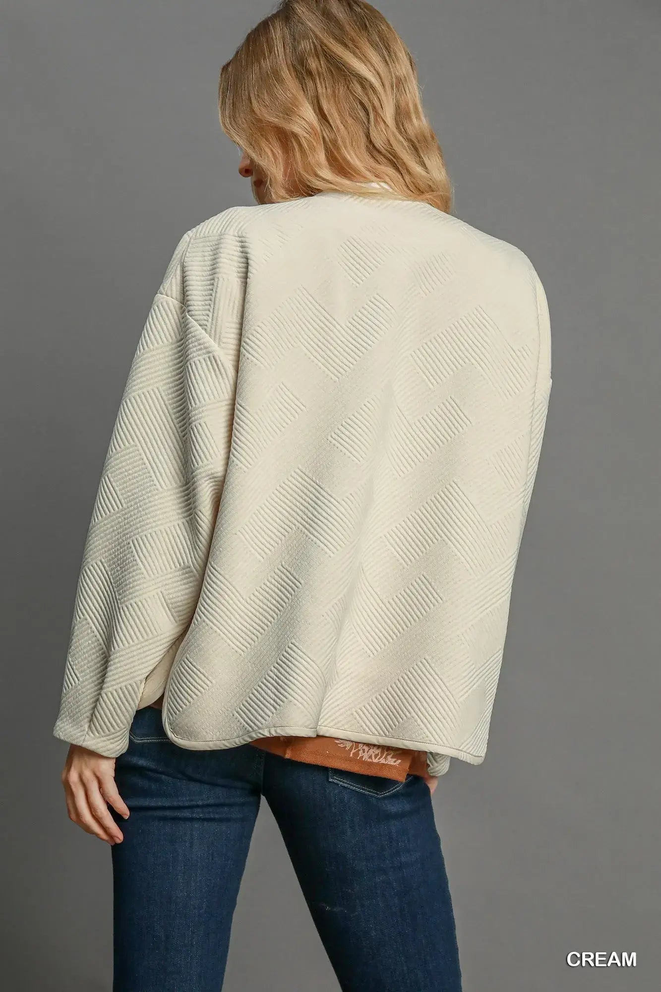 Umgee Textured Jacquard Jacket - Trendsi - Flyclothing LLC