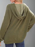 Double Take Textured Kangaroo Pocket Long Sleeve Hoodie - Trendsi