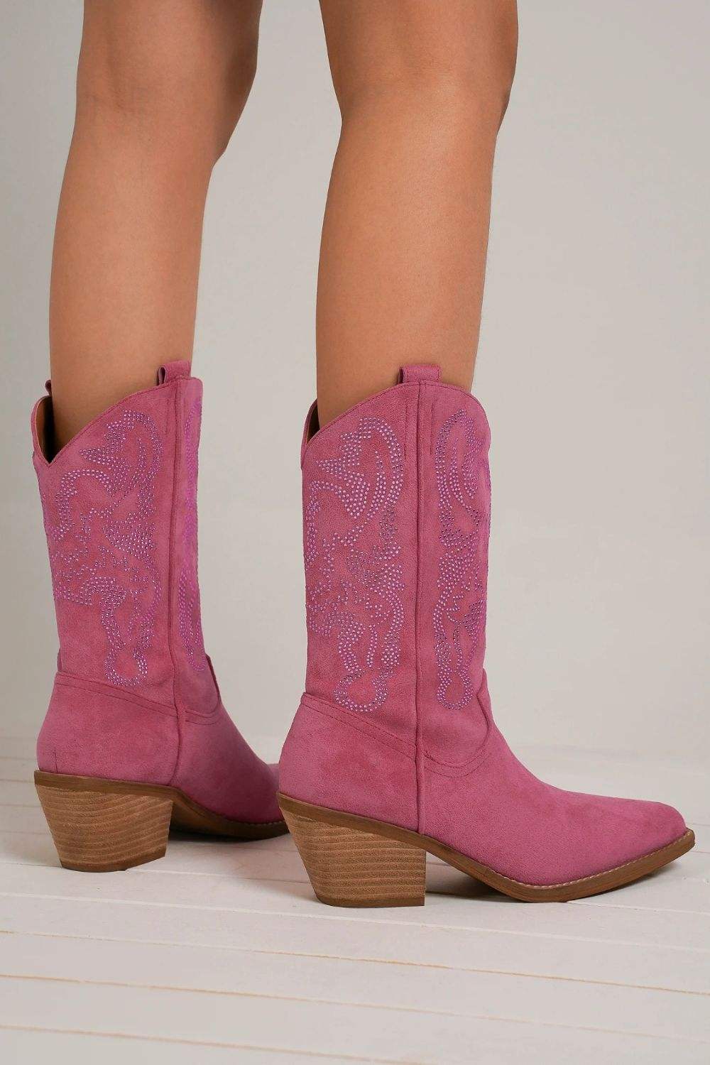 Beast Fashion Rhinestone Detail Point Toe Boots - Trendsi - Flyclothing LLC